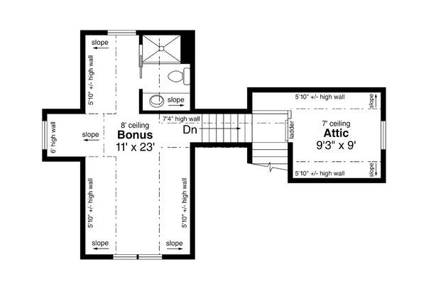 Dream House Plan - Cottage Floor Plan - Upper Floor Plan #124-1188