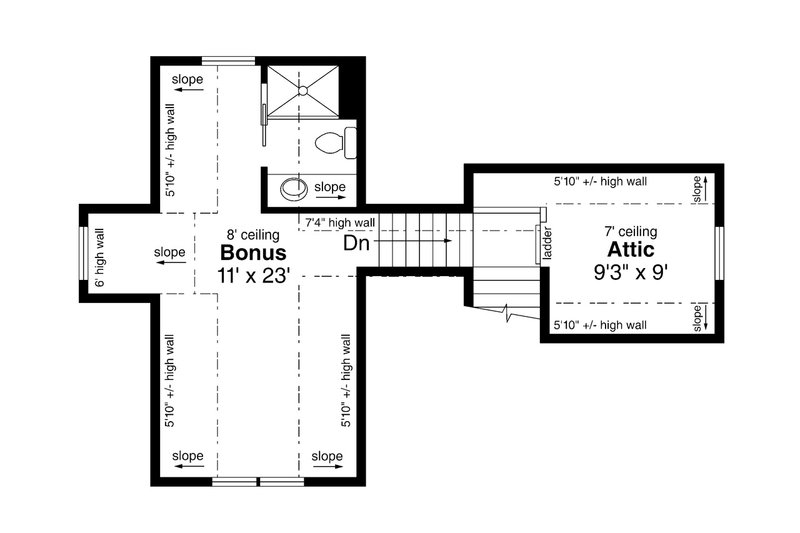 House Plan Design - Floor Plan - Upper Floor for Cottage House Plan #124-1188, 1 bath
