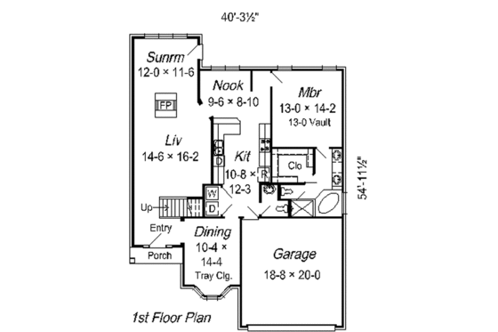 Floor Plan - Main Floor House Plan #329-234 - 3 bed, 2.5 bath