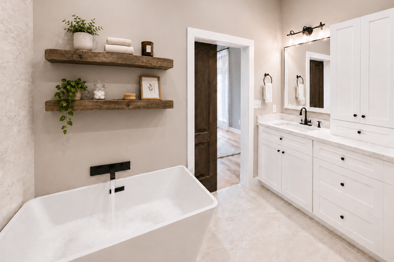 Interior - Master Bathroom for Farmhouse House Plan #44-316 - 4 bed, 3 bath