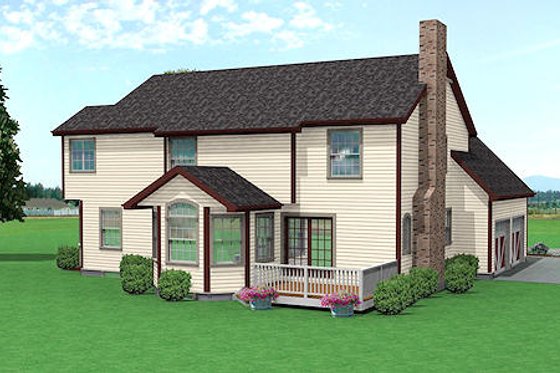 Exterior - Rear Elevation for Traditional House Plan #75-137 - 4 bed, 2.5 bath