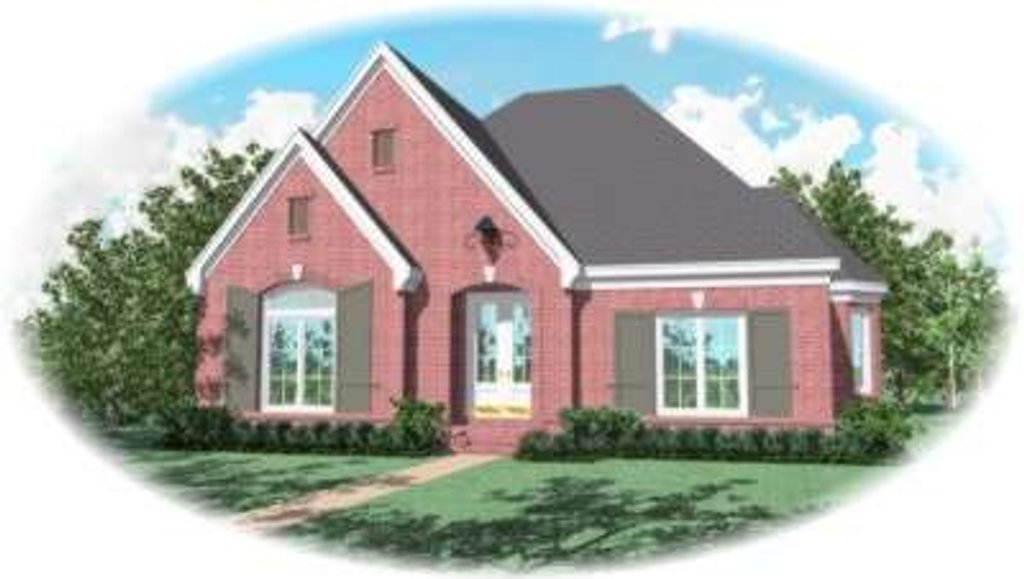 Exterior - Front Elevation 2 for European House Plan #81-1275 - 4 bed, 3 bath