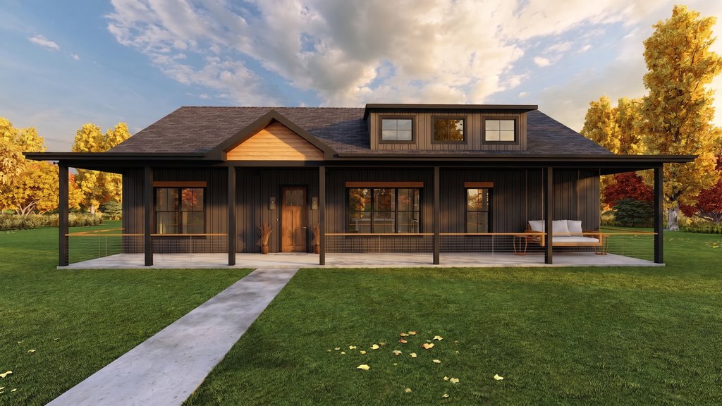 Exterior - Front Elevation 2 for Farmhouse House Plan #1127-15 - 2 bed, 2 bath
