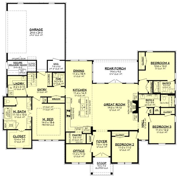House Plan Design - Farmhouse Floor Plan - Main Floor Plan #430-265