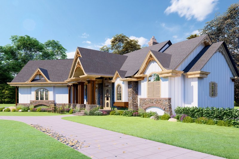 Home Plan - Exterior - Front Elevation 3 for Craftsman House Plan #54-468 - 3 bed, 2.5 bath