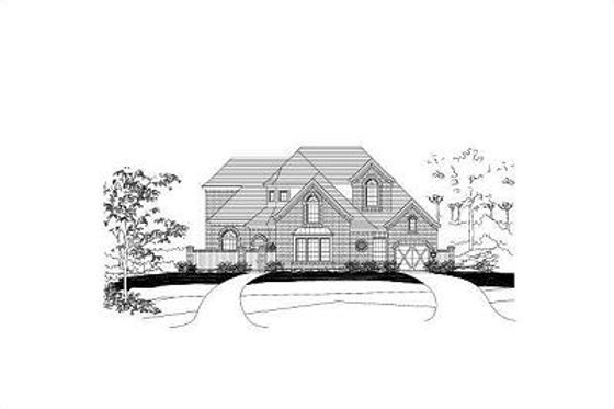 Exterior - Front Elevation for Traditional House Plan #411-302 - 4 bed, 3.5 bath