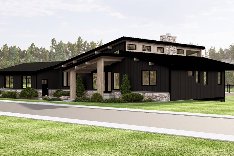 Architectural House Design - Exterior - Front Elevation 3 for Contemporary House Plan #1064-387 - 3 bed, 2 bath