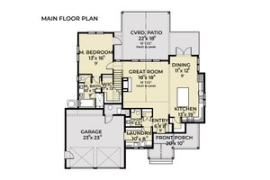 Floor Plan - Main Floor for Farmhouse House Plan #1070-223 - 4 bed, 2.5 bath