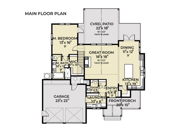 Farmhouse Floor Plan - Main Floor Plan #1070-223