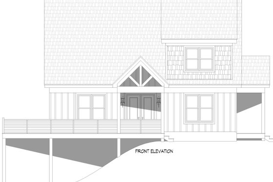 Exterior - Front Elevation 3 for Country House Plan #932-1014 - 5 bed, 3.5 bath