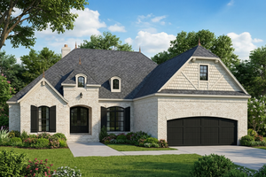 Exterior - Front Elevation 3 for European House Plan #17-2488 - 3 bed, 2.5 bath