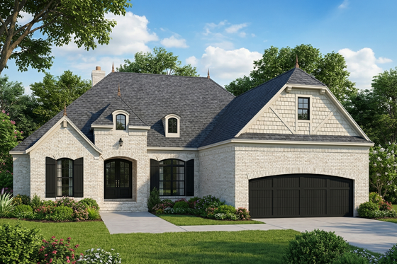Exterior - Front Elevation 3 for European House Plan #17-2488 - 3 bed, 2.5 bath