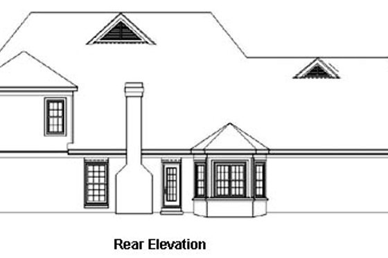 Exterior - Rear Elevation for Colonial House Plan #81-1450 - 4 bed, 3.5 bath