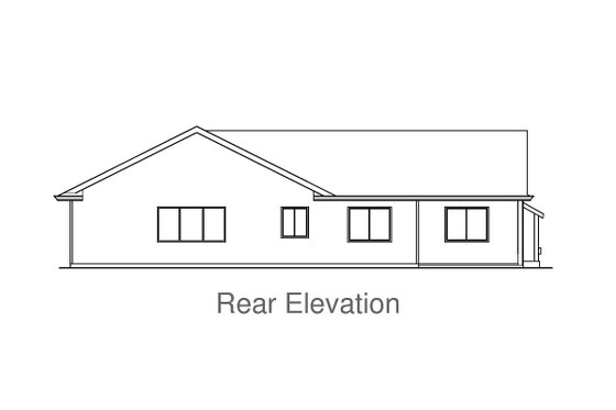 Exterior - Rear Elevation for Craftsman House Plan #53-537 - 3 bed, 2 bath