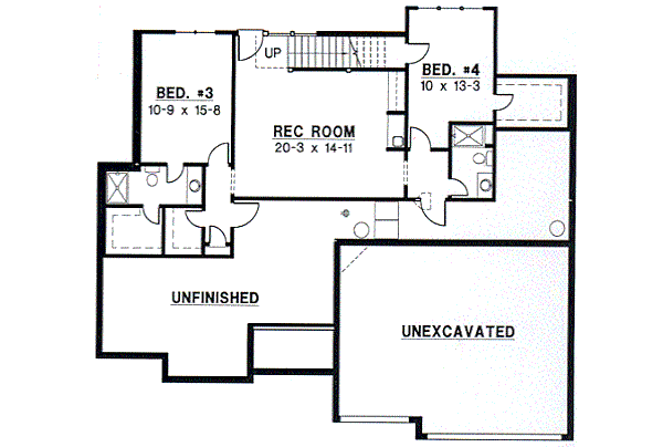 European Floor Plan - Lower Floor Plan #67-348