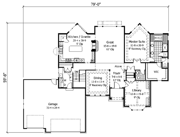 European Floor Plan - Main Floor Plan #51-176