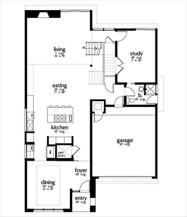 Modern Floor Plan - Main Floor Plan #449-9