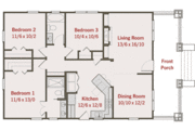 Craftsman Style House Plan - 3 Beds 2 Baths 1260 Sq/Ft Plan #461-4 