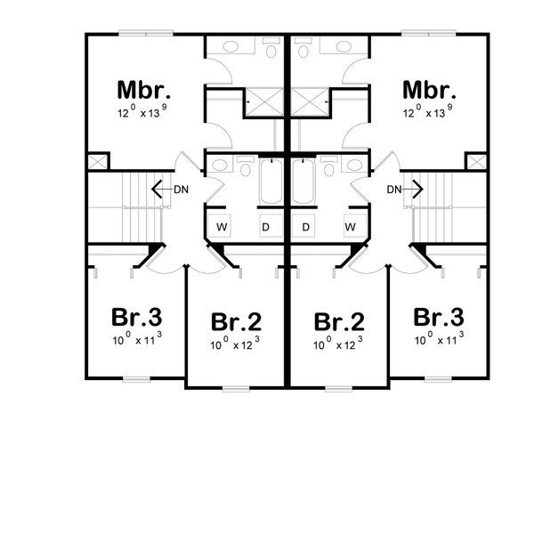 Architectural House Design - Floor Plan - Upper Floor for Farmhouse House Plan #20-2629 - 3 bed, 2.5 bath