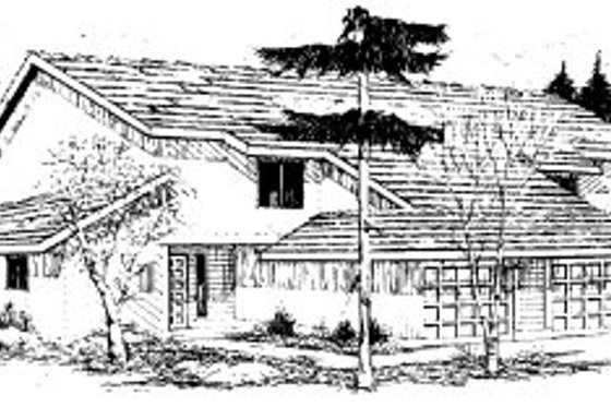 Exterior - Front Elevation for Traditional House Plan #303-217 - 2 bed, 1 bath