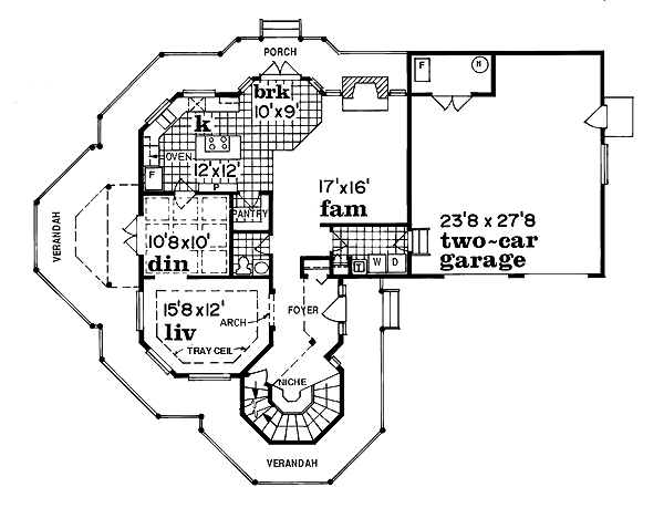 Victorian Floor Plan - Main Floor Plan #47-292