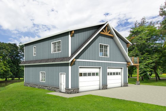 Exterior - Front Elevation 4 for Country House Plan #1084-17 - 1 bed, 1 bath