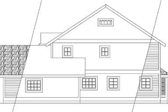Exterior - Rear Elevation for Farmhouse House Plan #124-196 - 4 bed, 2.5 bath