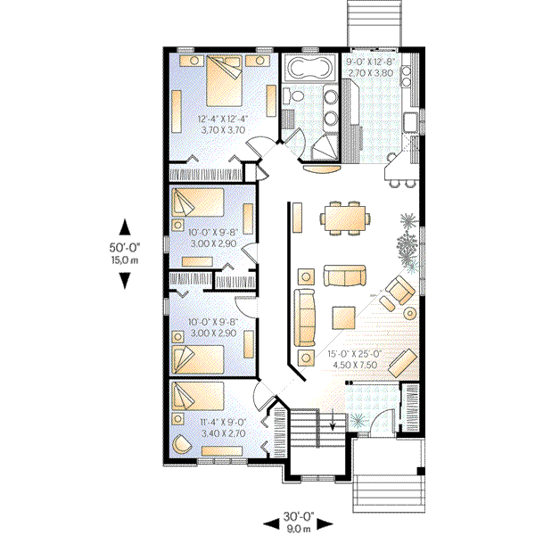 European Floor Plan - Main Floor Plan #23-353