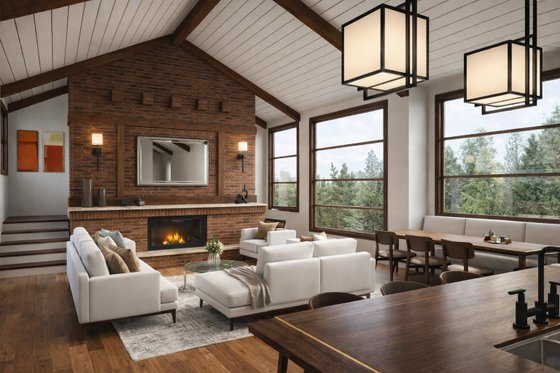 Interior - Family Room for Farmhouse House Plan #928-338 - 3 bed, 2.5 bath