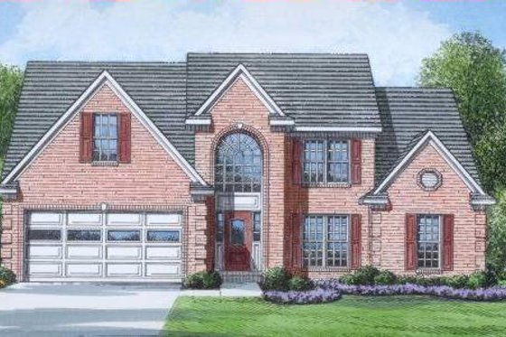 Exterior - Front Elevation for Traditional House Plan #424-68 - 5 bed, 3 bath