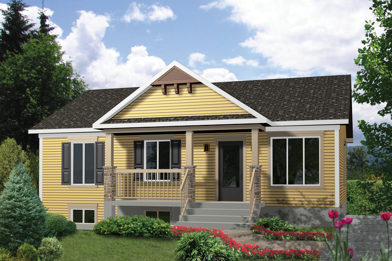 Country Style House Plan - 3 Beds 1 Baths 1102 Sq/Ft Plan #25-4402