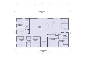 Floor Plan - Main Floor for Barndominium House Plan #1107-39 - 4 bed, 3 bath