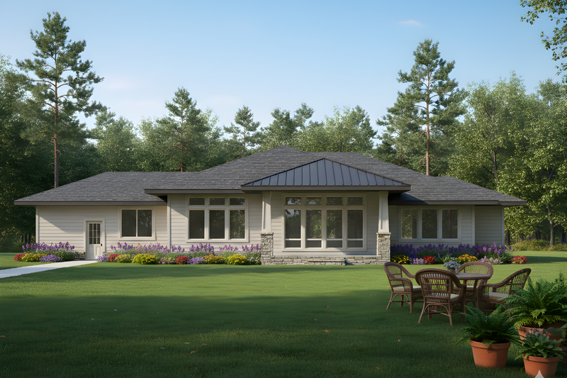 Dream House Plan - Exterior - Rear Elevation for Prairie House Plan #112-319 - 6 bed, 4 bath