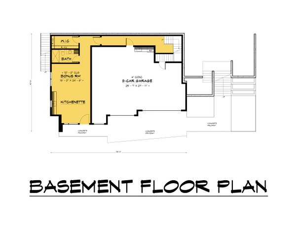 Contemporary Floor Plan - Lower Floor Plan #1066-182