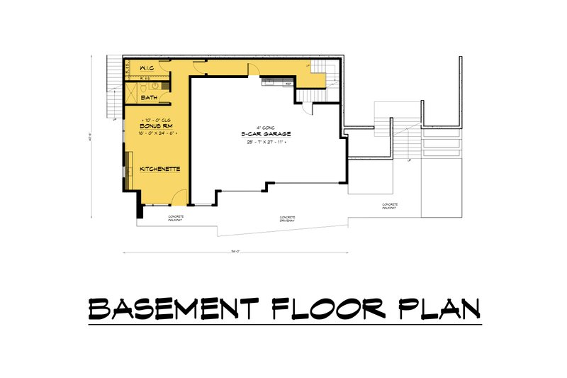 House Design - Floor Plan - Lower Floor for Contemporary House Plan #1066-182 - 3 bed, 4.5 bath