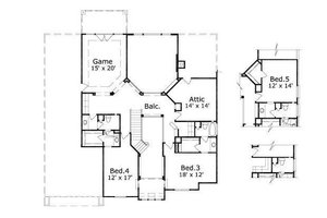 Floor Plan - Upper Floor for Traditional House Plan #411-392 - 4 bed, 4.5 bath