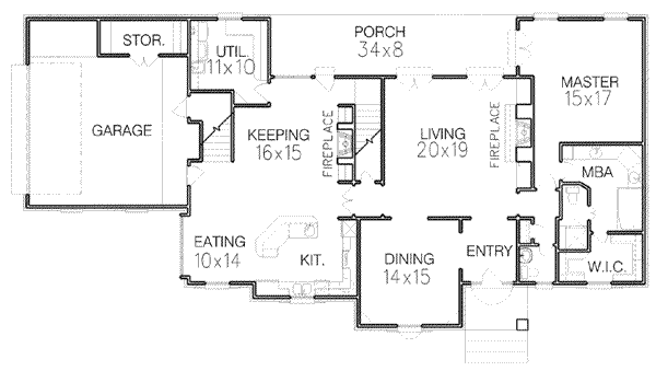 European Floor Plan - Main Floor Plan #15-220