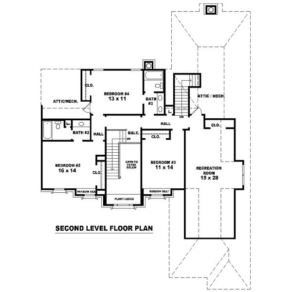European Floor Plan - Upper Floor Plan #81-1551