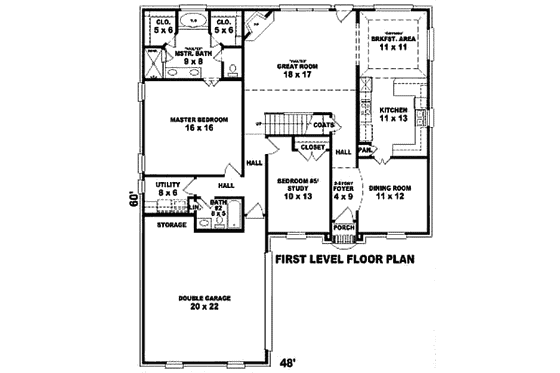 Floor Plan - Main Floor for European House Plan #81-13735 - 4 bed, 4 bath