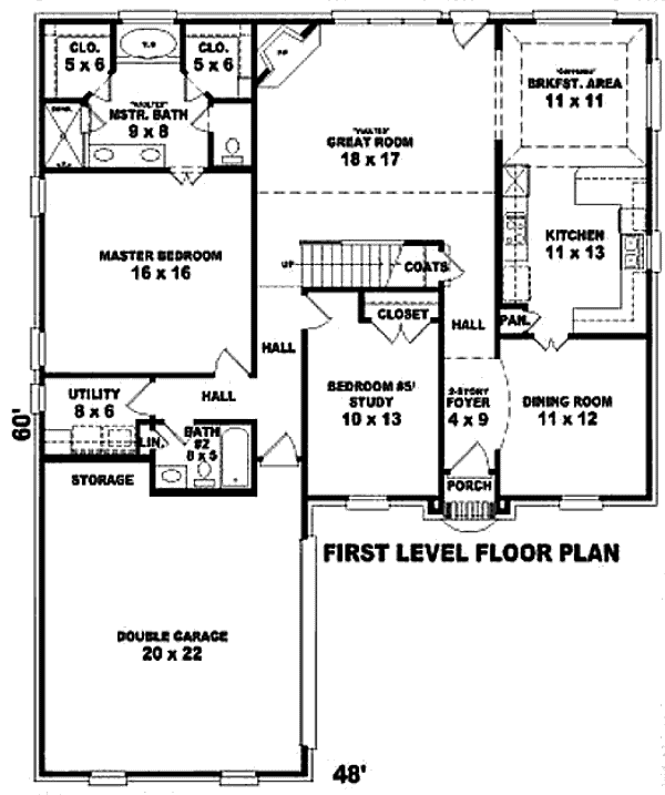 Floor Plan - Main Floor for European House Plan #81-13735 - 4 bed, 4 bath