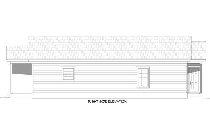 House Blueprint - Exterior - Other Elevation 1 for Country House Plan #932-1410 - 3 bed, 2 bath