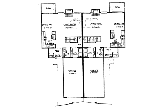 Floor Plan - Main Floor House Plan #303-199 - 2 bed, 1.5 bath