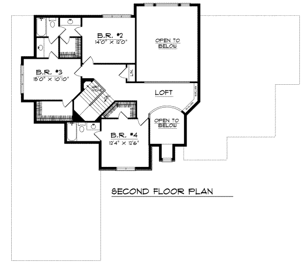 European Floor Plan - Upper Floor Plan #70-523