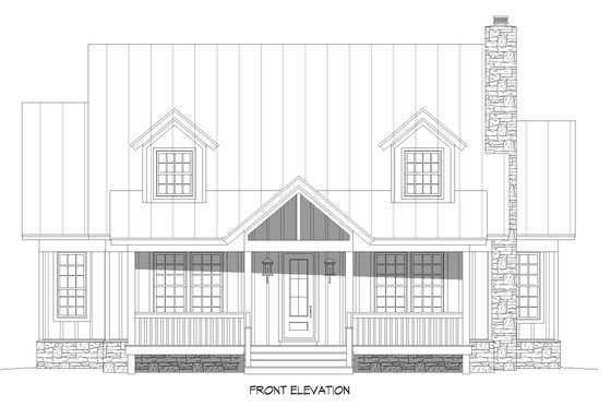 Exterior - Front Elevation 3 for Cabin House Plan #932-252 - 3 bed, 3.5 bath