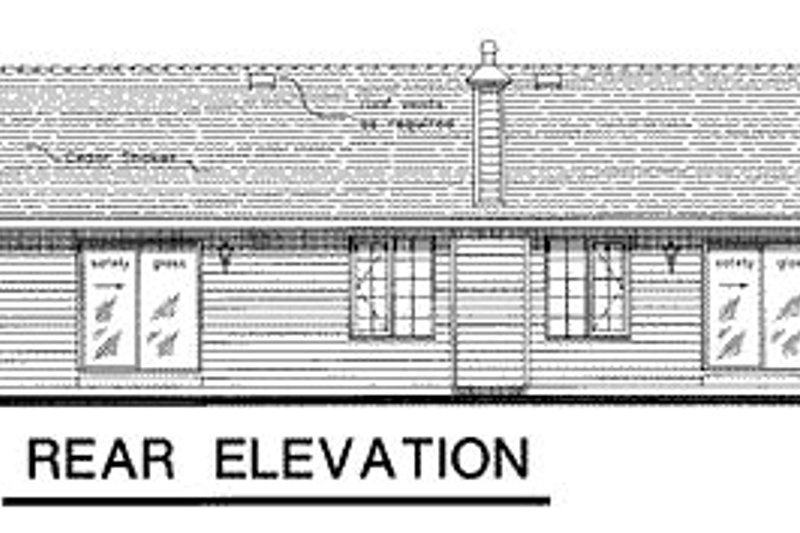 Dream House Plan - Exterior - Rear Elevation for Ranch House Plan #18-170 - 3 bed, 2 bath