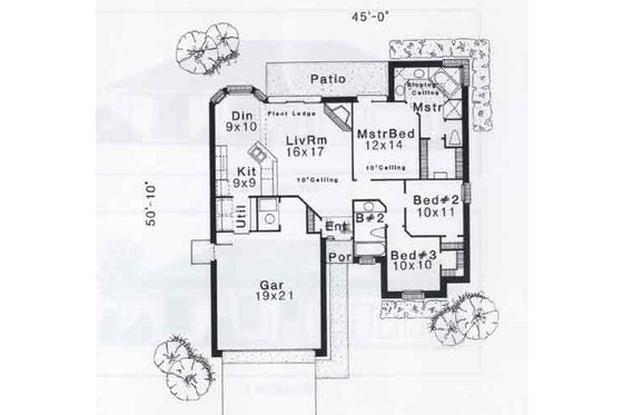 Floor Plan - Main Floor for Traditional House Plan #310-890 - 3 bed, 2 bath