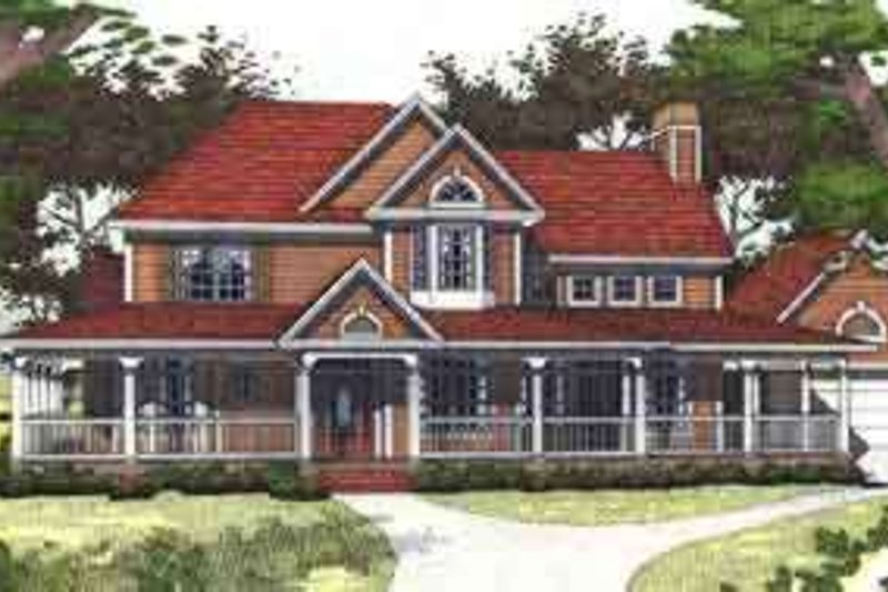 Home Plan - Farmhouse Exterior - Front Elevation Plan #120-129
