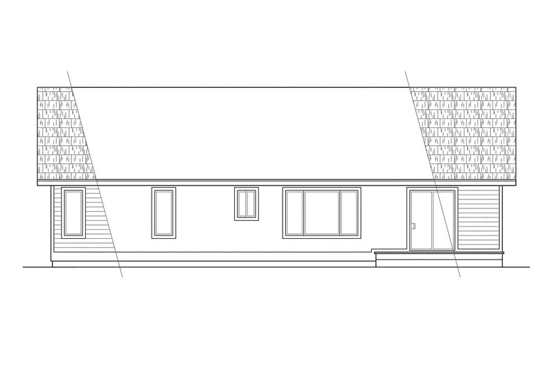 House Plan Design - Exterior - Rear Elevation for Traditional House Plan #124-291 - 3 bed, 2 bath
