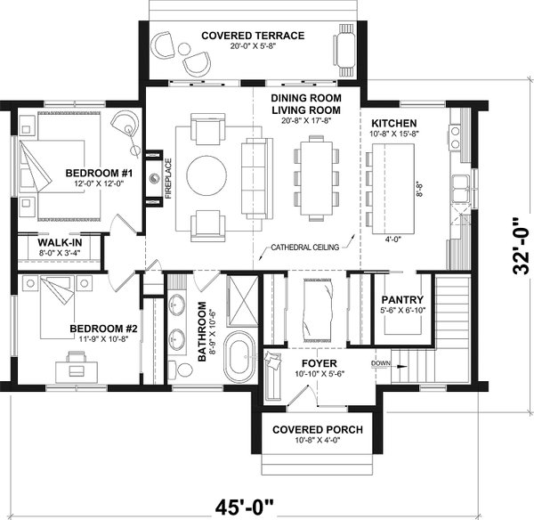 Architectural House Design - Modern Floor Plan - Main Floor Plan #23-2886