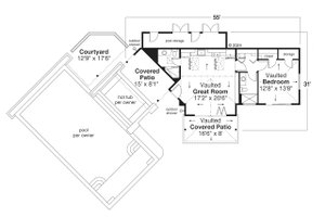 Floor Plan - Main Floor for Traditional House Plan #124-1381 - 1 bed, 2 bath
